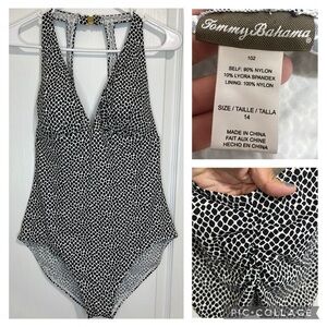 Tommy Bahama printed Monochrome Halter Swimsuit size 14
